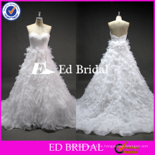 2017 ED nupcial de alta calidad amor espalda baja volantes fondo vestido de novia vestido de boda